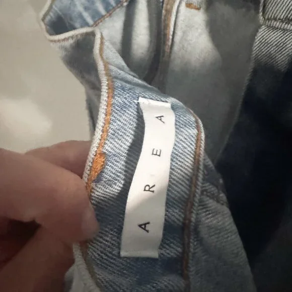 NWT Area Blue Flower Corsage Denim Strapless Dress 10